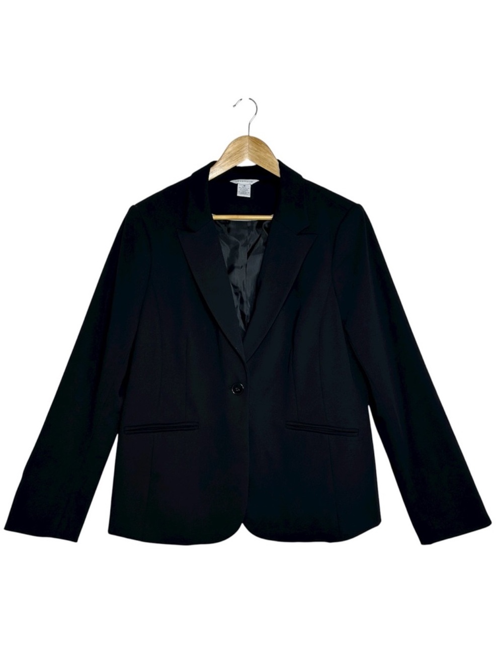 Liz Claiborne Collection Versatile Wear 1 Button Pockets Lined Black Blazer 16